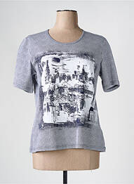 T-shirt imprimé fantaisie manches courtes blanc FRANK WALDER femme