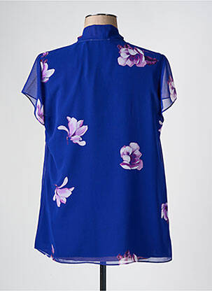 Blouse imprimé fleurs manches courtes bleu ELENA MIRO femme