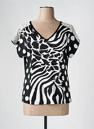 T-shirt imprimé fantaisie manches courtes noir OLIVIER PHILIPS femme