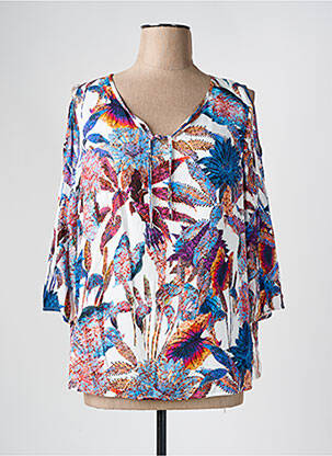 Top imprimé fantaisie manches longues bleu PAUSE CAFE femme