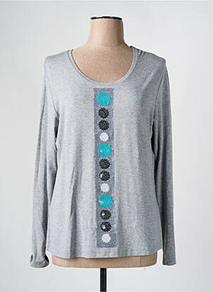 T-shirt gris FRANK WALDER pour femme