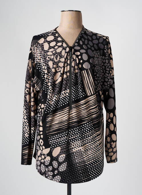 Tunique manches longues imprimé fantaisie noir JOSEPH RIBKOFF femme