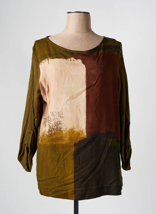 Top imprimé fantaisie manches longues vert FA CONCEPT femme