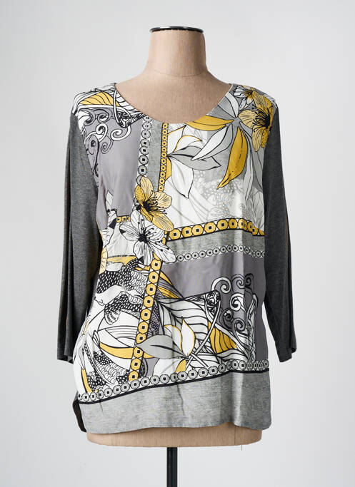 T-shirt gris FRANK WALDER pour femme