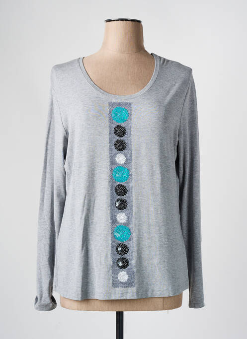 T-shirt gris FRANK WALDER pour femme