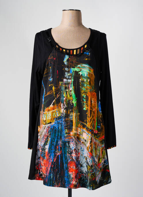 Tunique manches longues noir FRED SABATIER pour femme