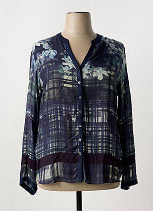 Chemisier coupe cintrée manches longues bleu ELENA MIRO femme
