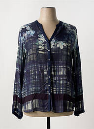 Chemisier coupe cintrée manches longues bleu ELENA MIRO femme
