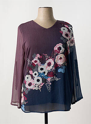 Blouse légère et transparente manches longues rouge FRANCE RIVOIRE femme