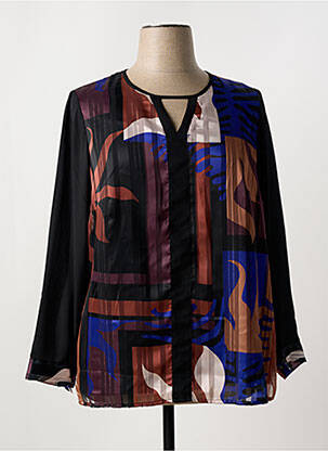 Tunique manches longues tissage crêpe noir FRANCE RIVOIRE femme