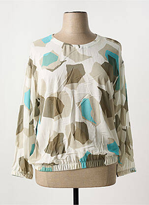Blouse imprimé fantaisie manches longues beige PURE BY LUCIA femme