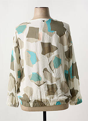 Blouse imprimé fantaisie manches longues beige PURE BY LUCIA femme