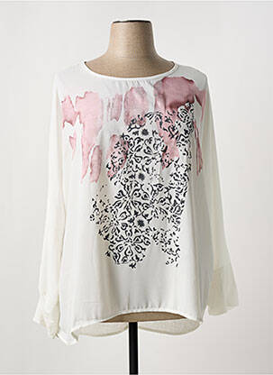 Blouse col rond manches longues beige FRED SABATIER femme