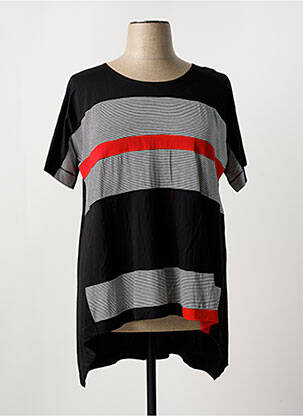 Tunique manches courtes tissage jersey noir FRANCK ANNA femme