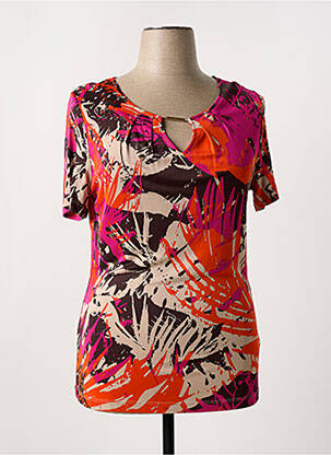 T-shirt imprimé fantaisie manches courtes orange ELENA MIRO femme