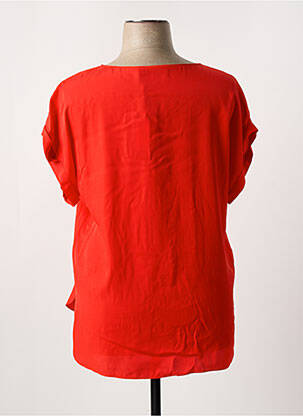 Blouse tissage popeline manches courtes orange ELENA MIRO femme