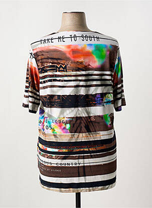 T-shirt col v manches courtes marron KJBRAND femme