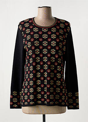 Pull coupe cintrée manches longues noir SAINT CHARLES femme