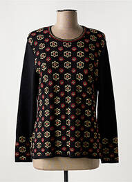 Pull coupe cintrée manches longues noir SAINT CHARLES femme
