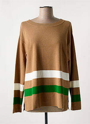 Pull coupe cintrée manches longues marron ELENA MIRO femme