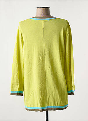 Pull coupe cintrée manches 3/4 vert SCORZZO femme