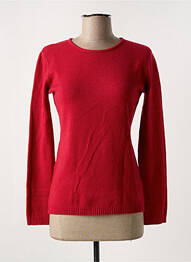 Pull coupe cintrée manches longues rouge COULEURS DU TEMPS femme