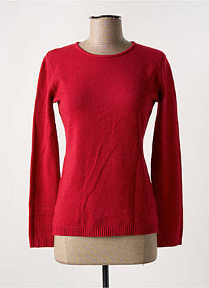Pull coupe cintrée manches longues rouge COULEURS DU TEMPS femme