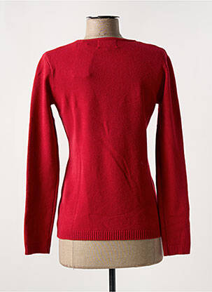 Pull coupe cintrée manches longues rouge COULEURS DU TEMPS femme