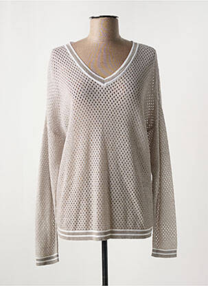Pull maille ajourée manches longues gris TUZZI femme