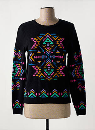 Pull coupe cintrée manches longues noir PAUSE CAFE femme
