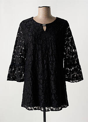 Tunique manches longues légère et transparente noir FRANK WALDER femme