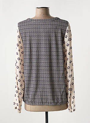 Blouse imprimé fantaisie manches longues beige FRANK WALDER femme