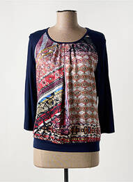 T-shirt manches 3/4 manches 3/4 bleu FRANK WALDER femme