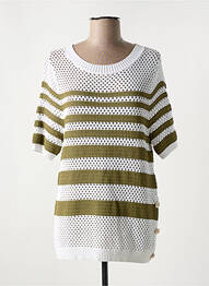 Pull maille ajourée manches courtes vert TUZZI femme