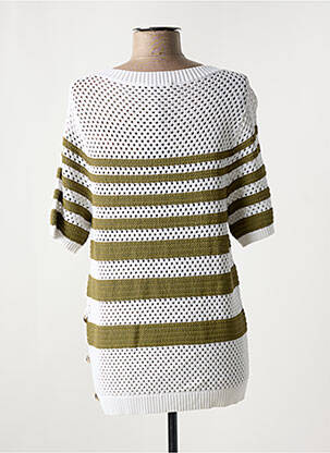 Pull maille ajourée manches courtes vert TUZZI femme
