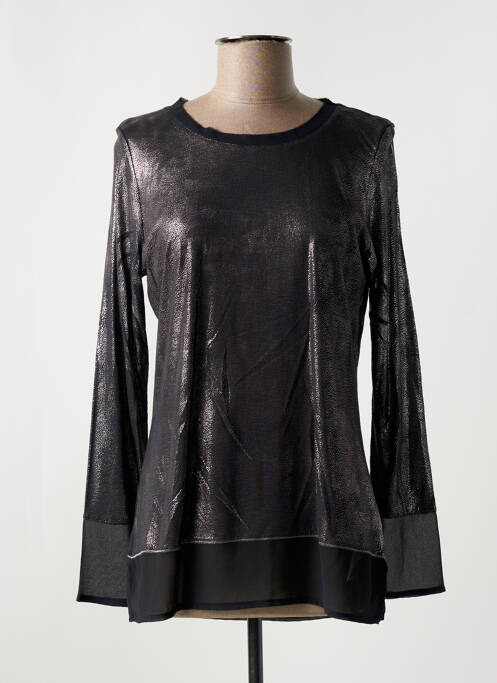 Top coupe cintrée manches longues argent TUZZI femme