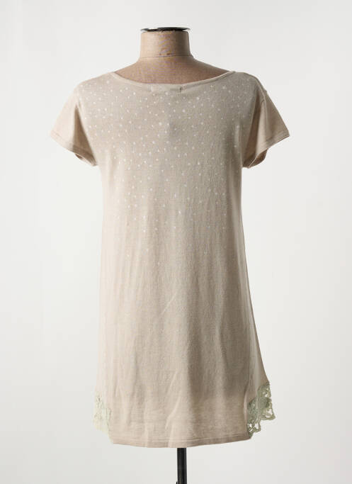 Pull tunique beige AKELA KEY pour femme