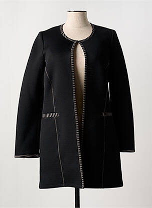 Manteau long coupe cintrée sans capuche noir MERI & ESCA femme