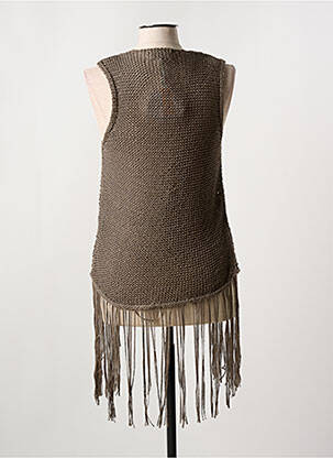Gilet sans manche coupe cintrée marron DIVAS femme