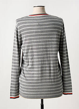 Gilet manches longues col rond gris FRANK WALDER femme
