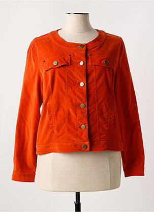 Veste casual col rond orange PAUSE CAFE femme