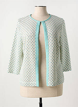 Gilet manches longues col rond bleu FRANK WALDER femme