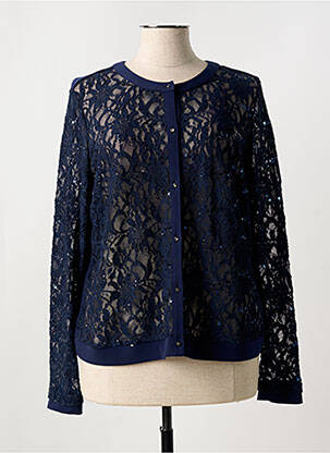 Gilet manches longues col rond bleu SOMMERMANN femme