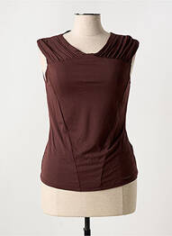 Débardeur stretch sans manche marron DIVAS femme
