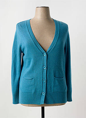 Gilet manches longues col rond bleu FRANK WALDER femme