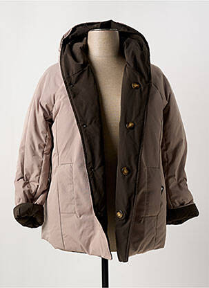 Doudoune manches longues a capuche beige ELENA MIRO femme