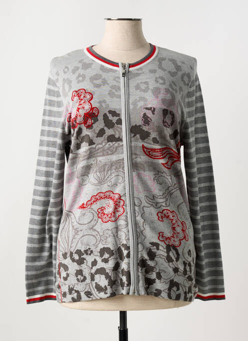Gilet manches longues stretch gris FRANK WALDER femme
