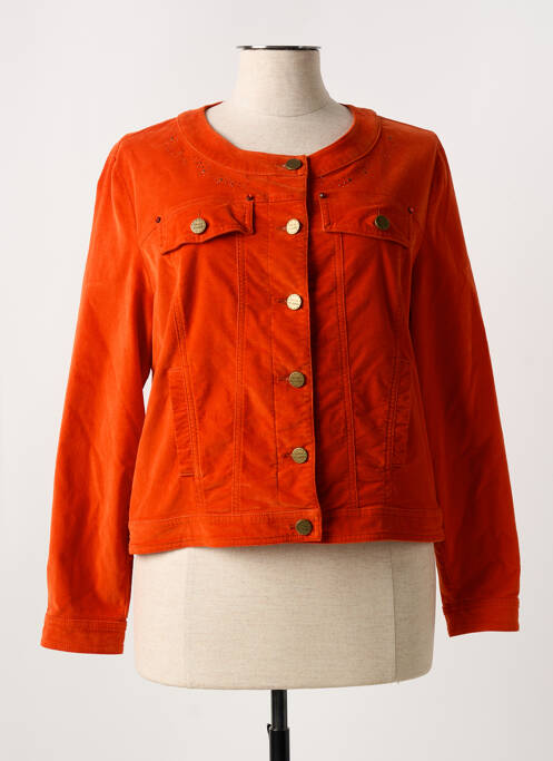 Veste casual col rond orange PAUSE CAFE femme