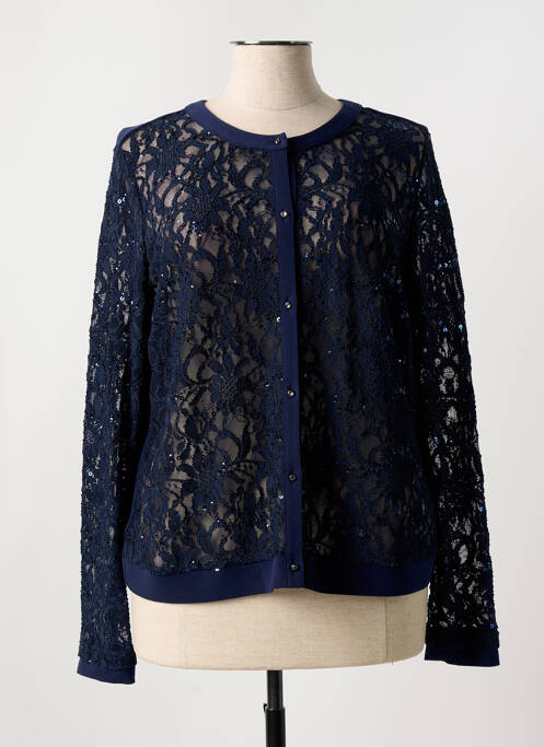Gilet manches longues resserrée sur le bas bleu SOMMERMANN femme