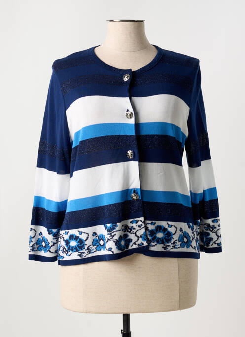 Gilet manches longues bleu SAINT CHARLES pour femme